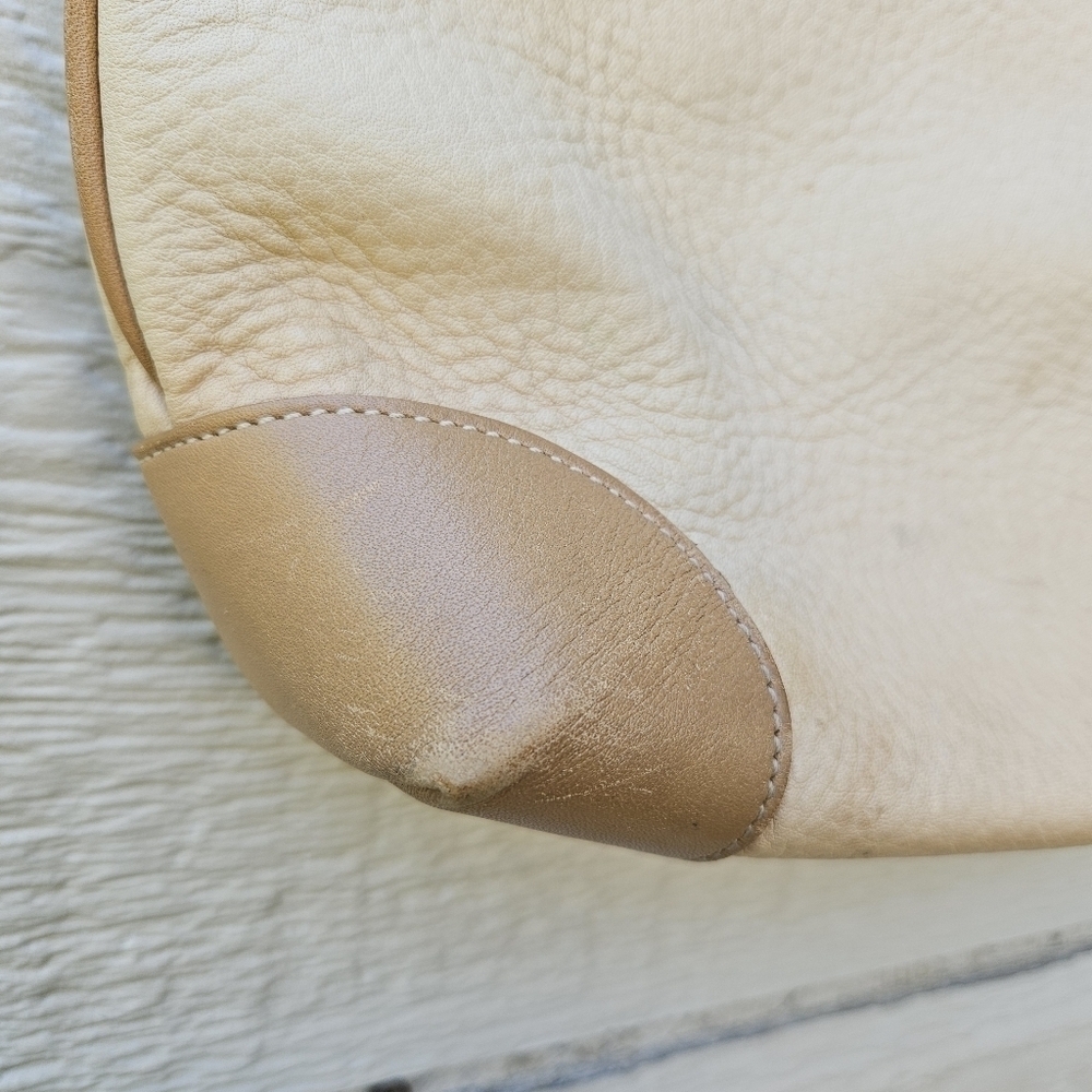 Coach Hampton pebbled leather tote cream and tan 4465 - Picture 13 of 13